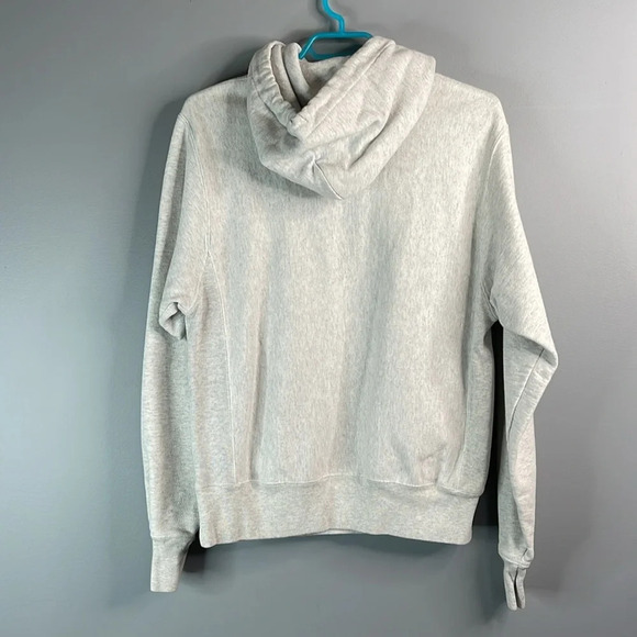 Champion Reverse Weave Hoodie Light Grey Baggy Oversized Ribbed Sides Pocket Sm - Picture 7 of 12